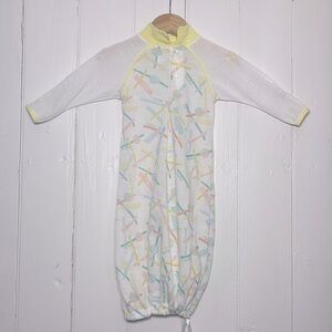 VINTAGE 70s 80s 🔥🔥 BABY DIOR EUC Made in USA Layette Gown Sleeper